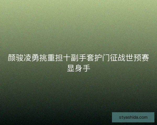 颜骏凌勇挑重担十副手套护门征战世预赛显身手