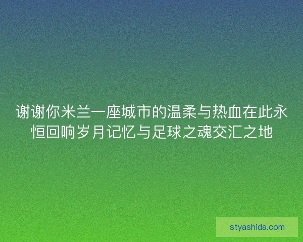谢谢你米兰一座城市的温柔与热血在此永恒回响岁月记忆与足球之魂交汇之地